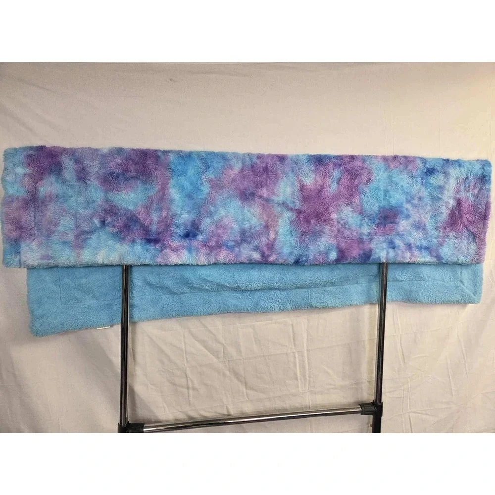 Minkyholic Handmade Minky Blanket 58x34 Tie‎ Dye Purple Blue Luxe Cuddle Throw